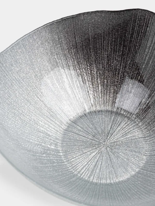 Ваза для фруктов, 24х14 см, на ножке, стекло, серебристо-серая, Angle, image-2