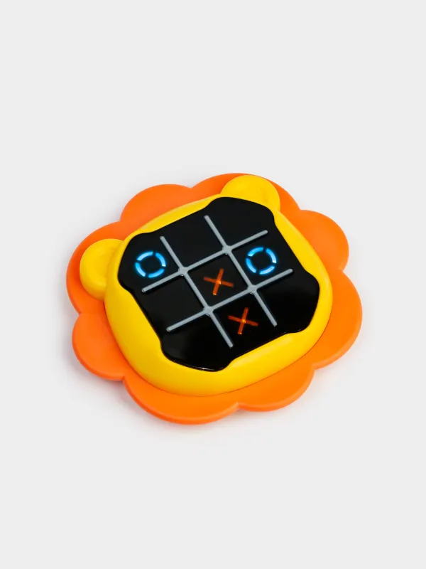 Игрушка развивающая, 14х13 см, электронная, пластик, оранжевая, Крестики-нолики, Лев, Game, image-1