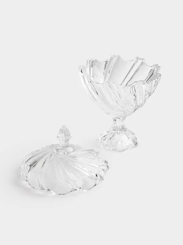 Конфетница, 14х23 см, 480 мл, на ножке, с крышкой, стекло Р, Torsido, image-6