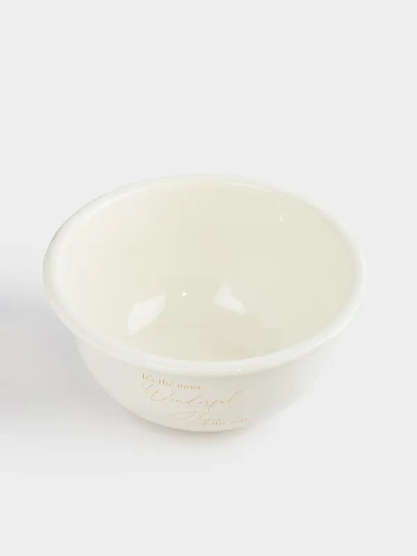 Миска, 1,8 л, с крышкой, металл эмалированный/пластик, молочная, Wonderful Time, Autumn enamel, image-1