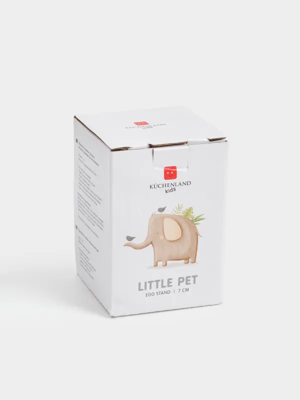 Подставка для яйца, детская, 7 см, фарфор N, белая, Слон и тигр, Jungle, image-4