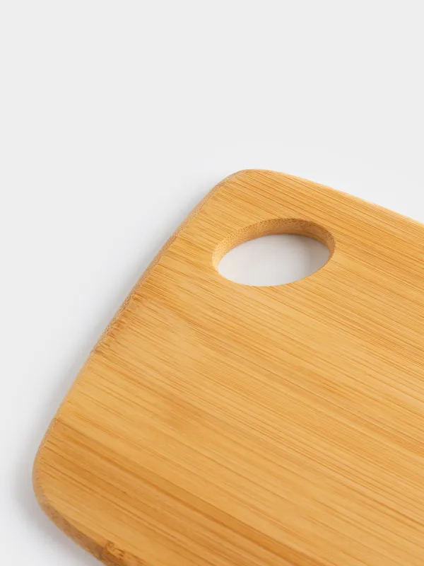Доска разделочная, 20х15 см, прямоугольная, закругленная, бамбук, Bamboo, image-3
