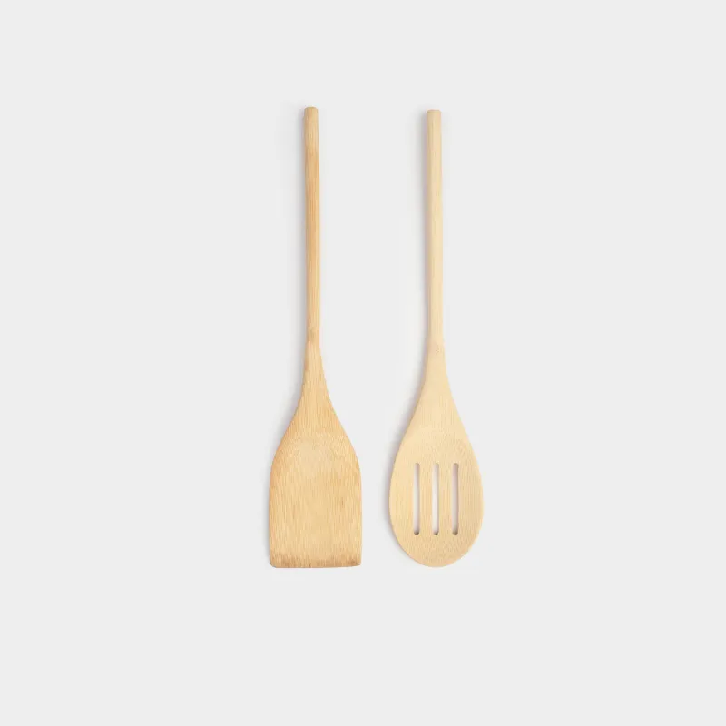 Набор кухонных принадлежностей, 2 пр, лопатка/шумовка, бамбук, Bamboo