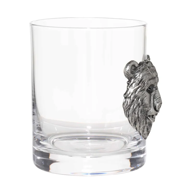 Стакан для виски, 10 см, 340 мл, стекло/металл, Серебристый медведь, Lux elements, image-2