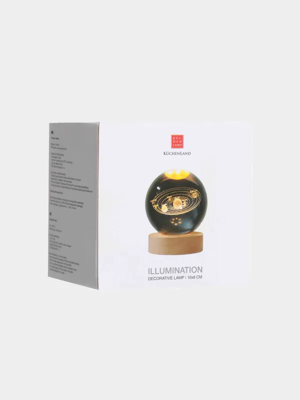 Светильник декоративный, 10 см, стекло/дерево, Планеты, Illumination, image-2