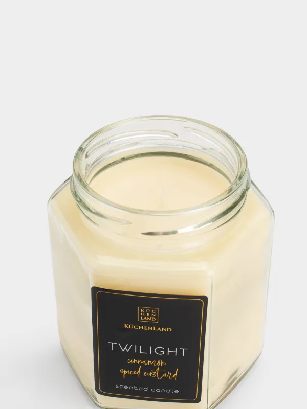 Свеча ароматическая, 10 см, в подсвечнике, Cinnamon Spiced Custard, Twilight, image-2