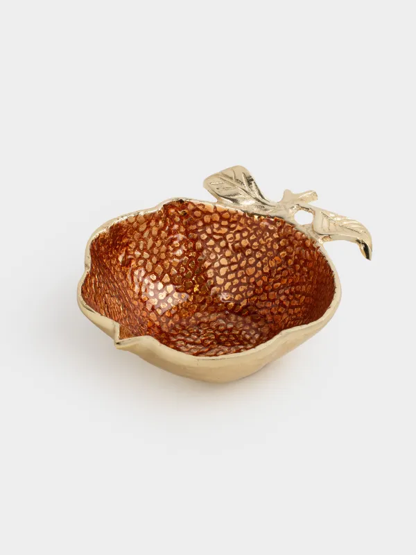 Блюдо декоративное, 20x16 см, металл, оранжево-золотистое, Апельсин, Fantastic R, image-0