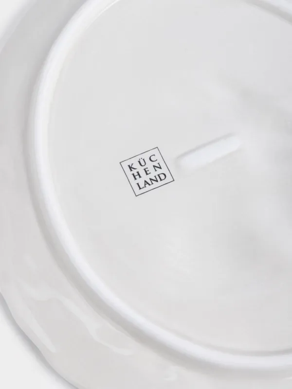 Блюдо, 20х18 см, керамика D, молочное, Яйцо, Кролик с цветами, Rabbit pattern, image-4