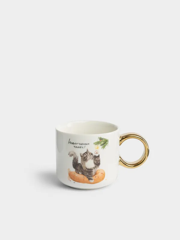 Кружка, 360 мл, Кот, Christmas cat, image-0