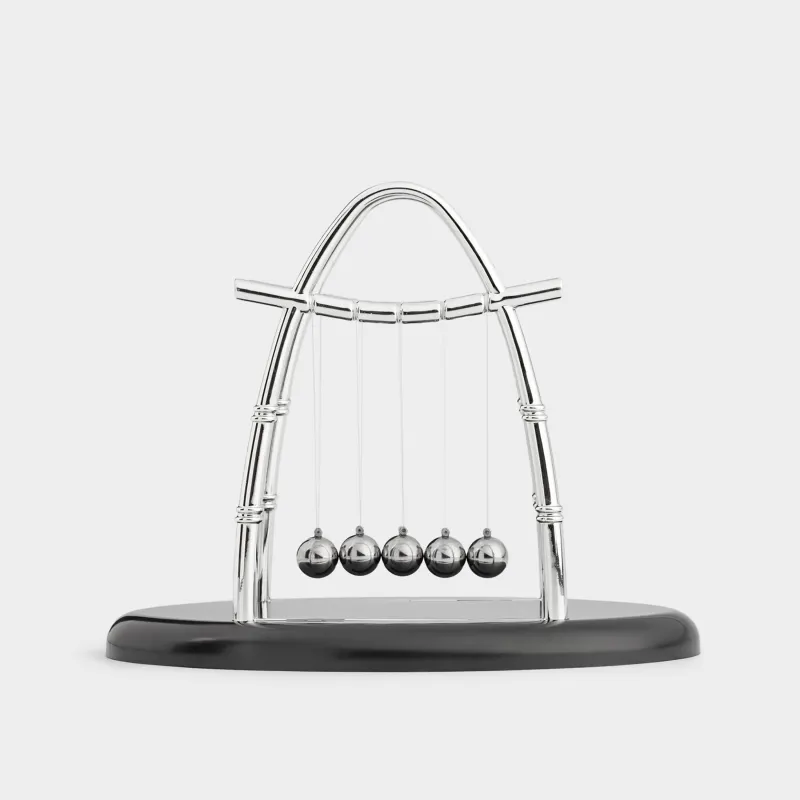 Маятник-антистресс, 18х15 см, пластик/сталь, черный, Колыбель Ньютона, Collection