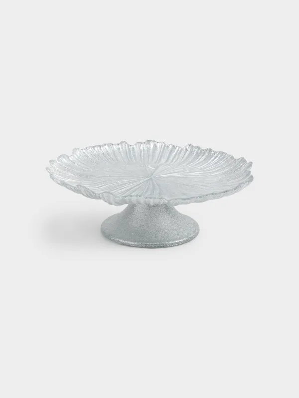 Блюдо на ножке, 21х8 см, стекло Р, серебристое, Verge, image-4