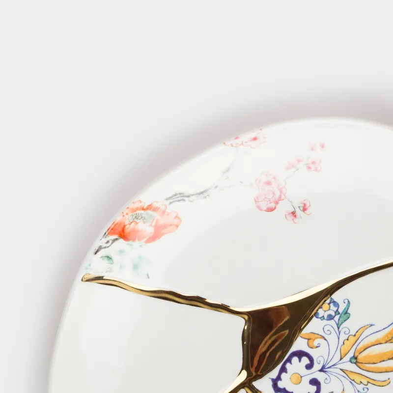 Тарелка обеденная, 27 см, фарфор N, бело-золотистая, Кинцуги, Revival, image-6