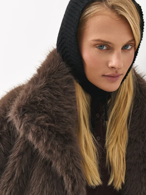 Капор женский, единый размер, акрил/полиэстер/нейлон, черный, Kapor, image-2