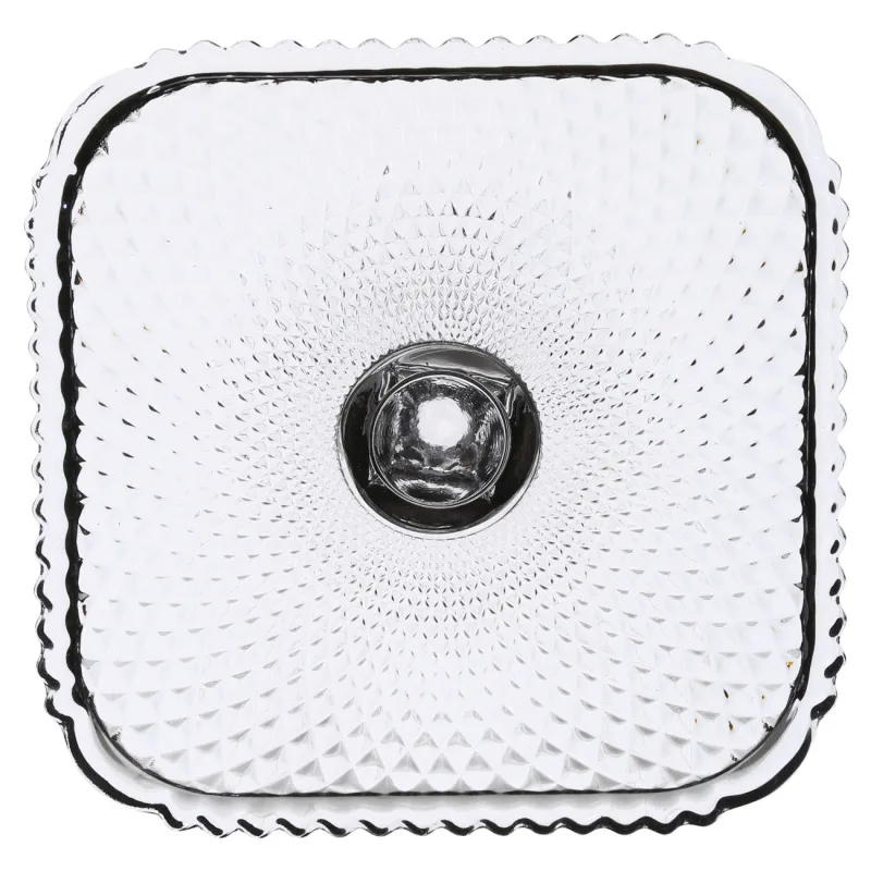 Блюдо на ножке, 20х10 см, стекло, квадратное, Naiad , image-2