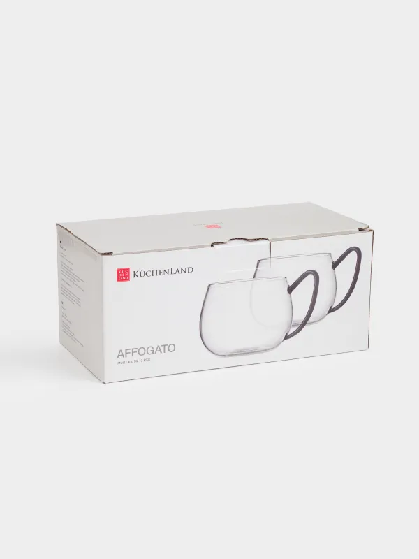 Кружка, 400 мл, 2 шт, стекло Б, черная ручка, Affogato, image-5