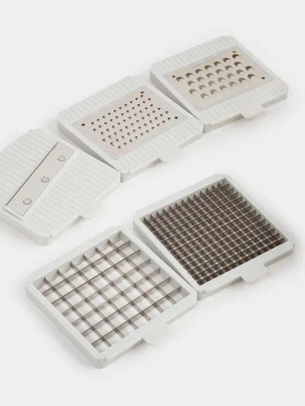 Измельчитель, 28 см, 5 насадок, механический, пластик/сталь, бежевый, Soft, image-1