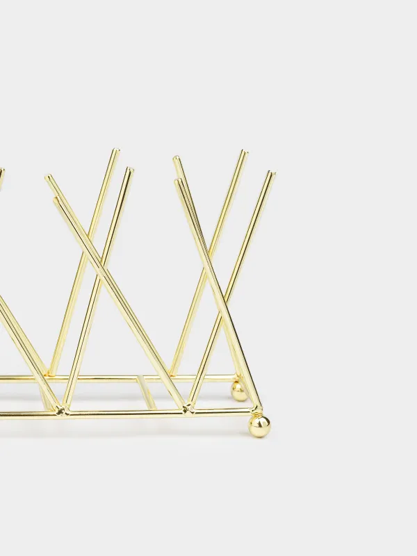 Салфетница, 14 см, металл, золотистая, Twist gold, image-4