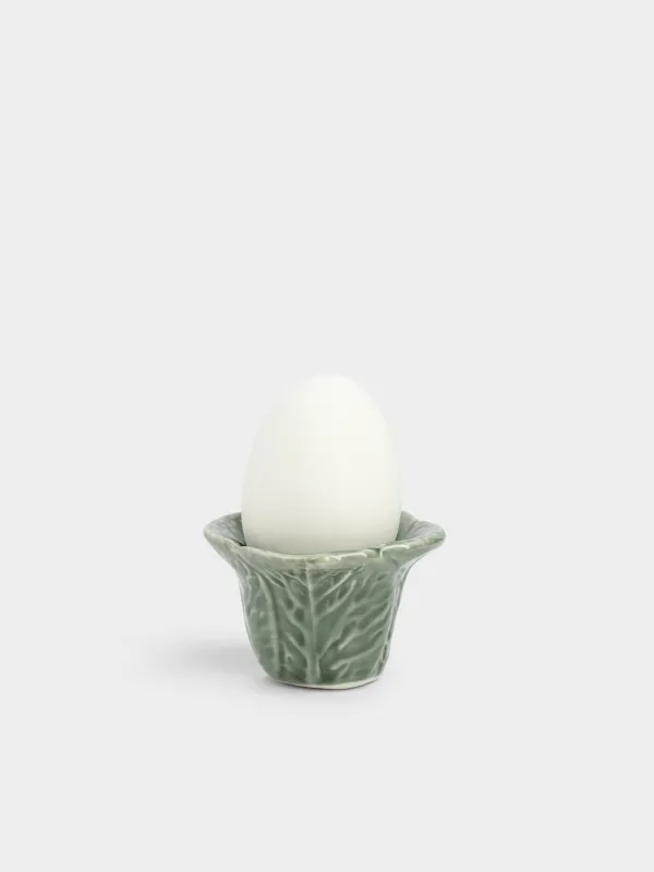 Подставка для яйца, 6 см, фарфор P, зеленая, Капуста, Cabbage, image-3