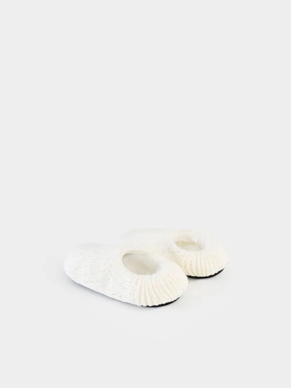 Тапочки-носки вязаные утепленные с люрексом, Knitted soft, image-4