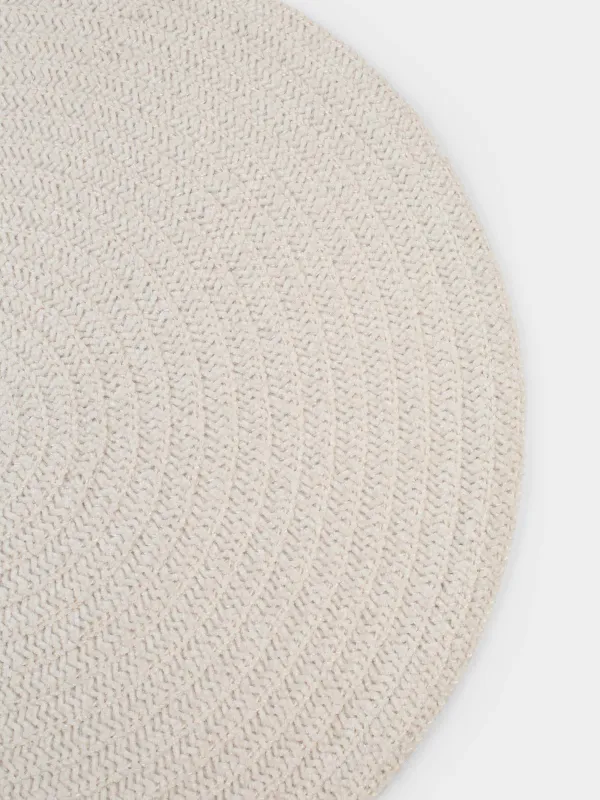 Салфетка под приборы, 38 см, шенилл, круглая, бежевая, Chenill, image-3