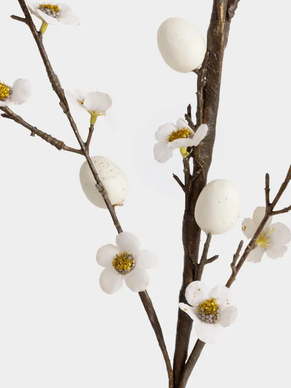 Ветка декоративная, 96 см, пенопласт/пластик, Пасхальные яйца и цветы, Natural Easter decor, image-1