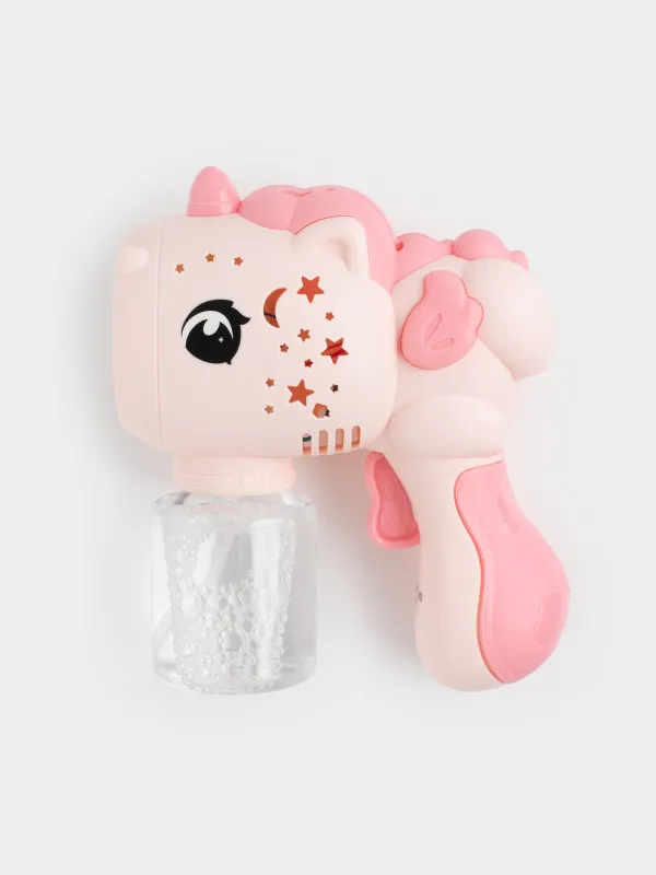 Генератор мыльных пузырей, 16 см, с подсветкой, пластик, розовый, Единорог, Unicorn, image-0