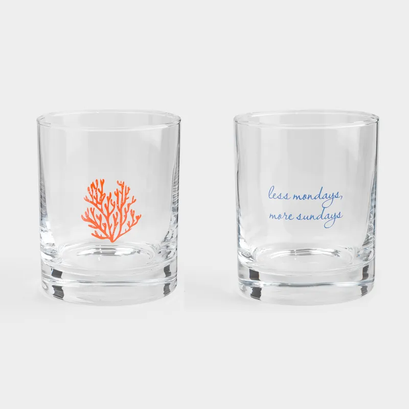 Стакан для виски, 10 см, 360 мл, 2 шт, стекло, Морские кораллы, Libona