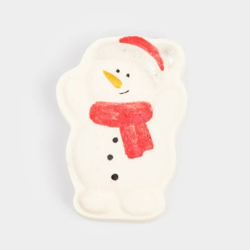 Бомбочка для ванны, 100 гр, бело-синяя, Вишня, Снеговик, Snowy
