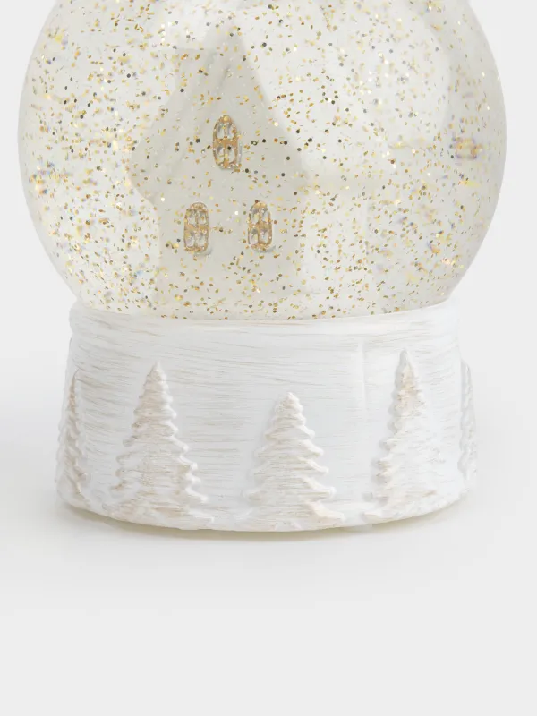 Снежный фонарь, 18 см, с подсветкой, пластик, белый, Дом, White style, image-1