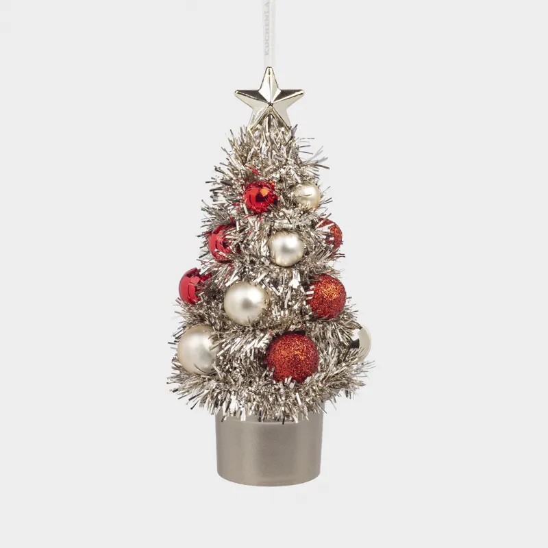 Игрушка елочная, 17 см, мишура/пластик, шампань, Ель с шарами, Tinsel christmas