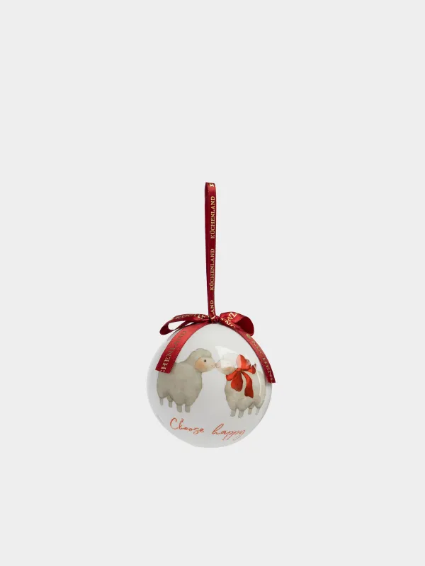 Игрушка елочная, 7 см, Шар, Овечки, Ball print, image-0