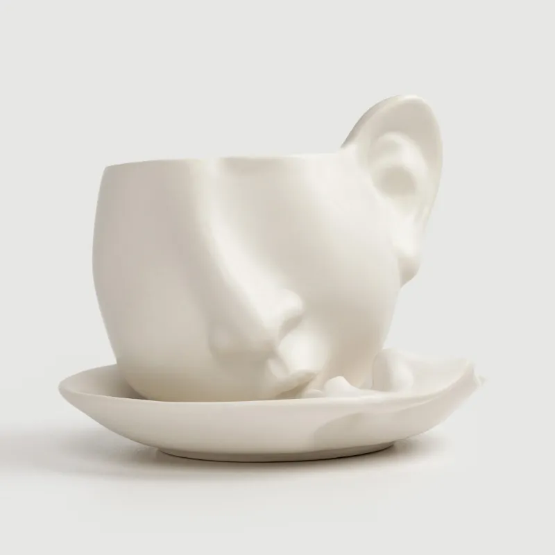 Пара чайная, 1 перс, 2 пр, 300 мл, керамика, молочная, Поцелуй, He&She, image-1