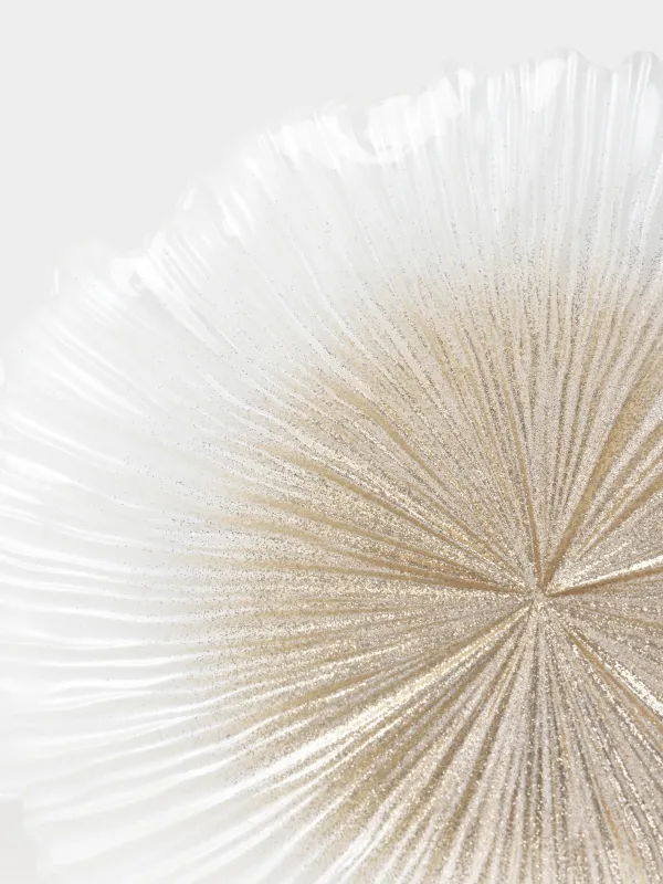 Блюдо на ножке, 28х9 см, стекло Р, молочное/шампань, Verge, image-2