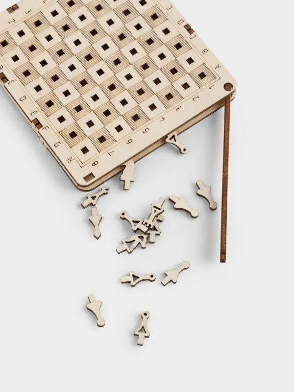 Игра настольная, 11х10 см, шашки/шахматы/крестики-нолики, дерево, Hobby light, image-2