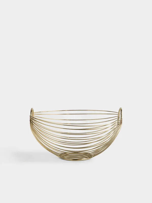 Корзина для фруктов, 28х15 см, с ручками, Twist gold, image-0