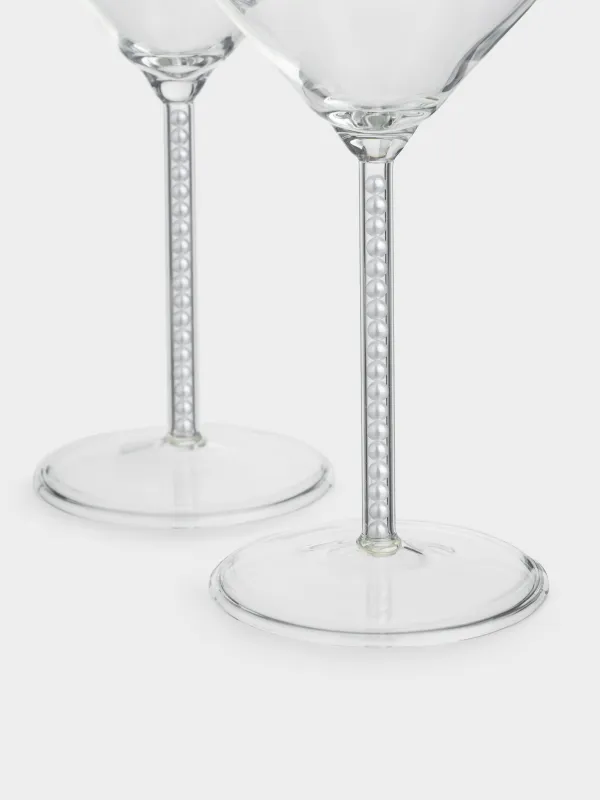 Бокал для вина, 450 мл, 2 шт, с жемчужинами, стекло/пластик, Crystal pearl, image-4