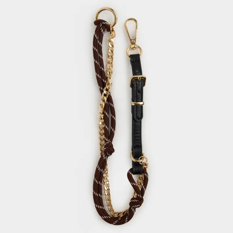 Брелок, 35 см, металл/полиуретан/полиэстер, коричнево-черный, Knot