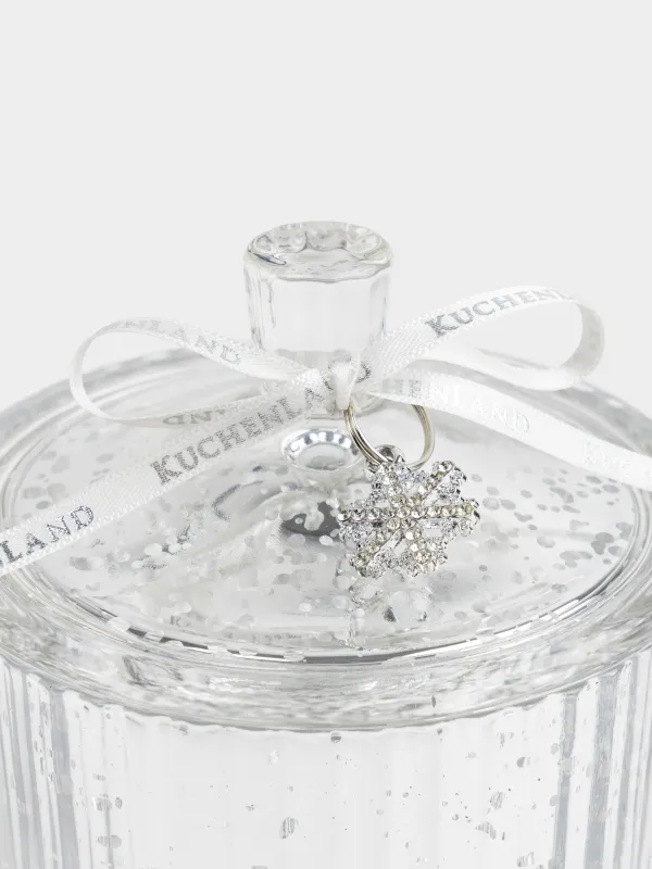 Емкость для хранения, 9х11 см, 220 мл, с подвеской, стекло, серебристая, Снежинка, Patina, image-3