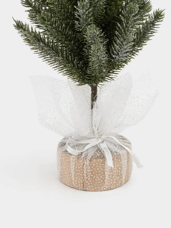 Ель искусственная, 30 см пластик/дерево, Ель с блестками, Conifer decor, image-2