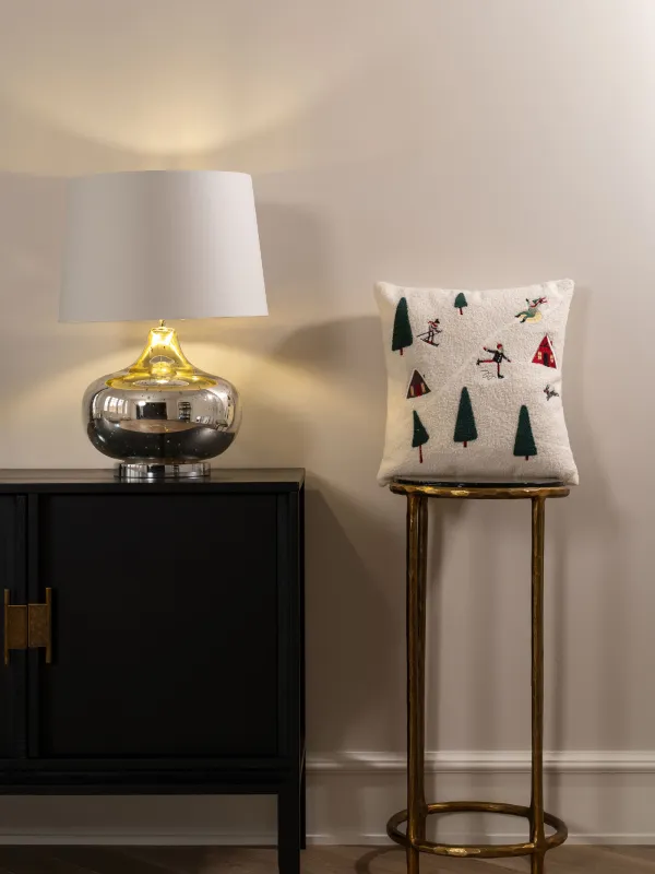 Подушка декоративная, 45х45 см, шерпа, молочная, Зимние забавы, Sherpa, image-2