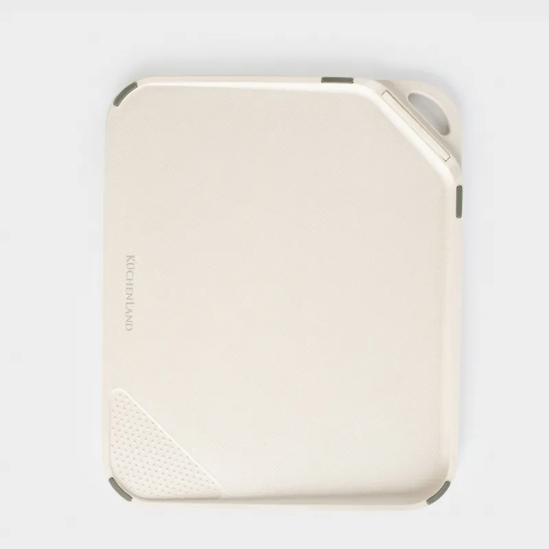 Доска разделочная, 28х23 см, с точилом/теркой для чеснока, пластик, бежевая, Soft kitchen