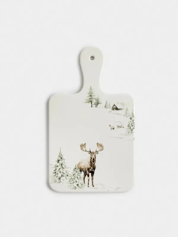 Подставка под горячее, 15х26 см, Лось в лесу, Moose story, image-0