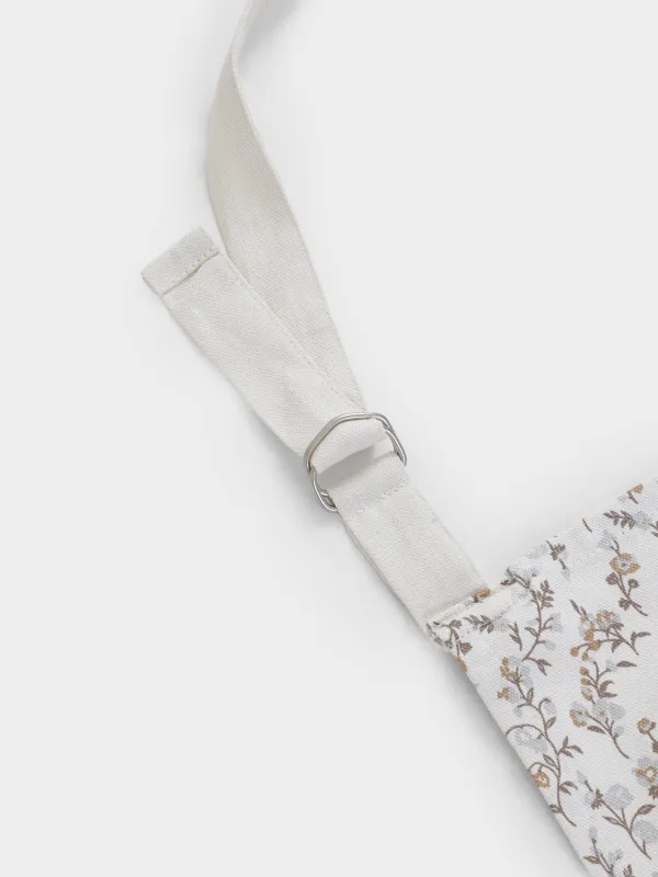 Фартук-платье, 75х85 см, хлопок, молочный, Винтажные цветы, La flore, image-1