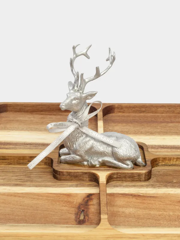 Менажница, с декором, 25х25 см, 4 отд, дерево/полирезин, Олень, Noble tree, image-4