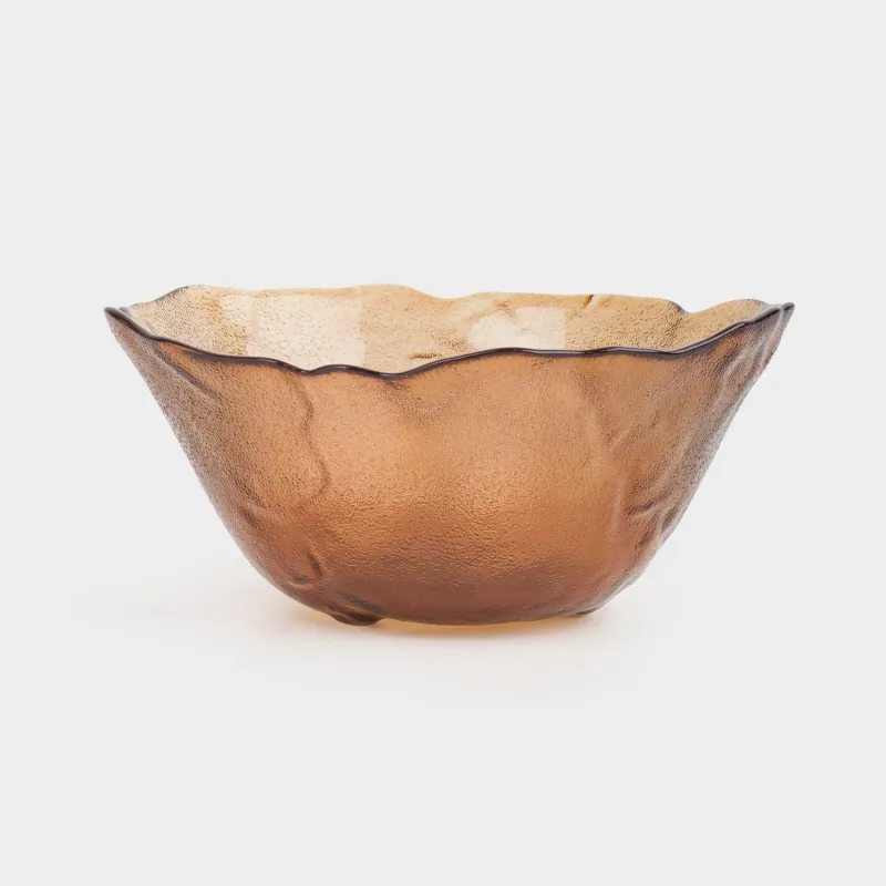 Салатник, 17х8 см, 700 мл, стекло, янтарный, Glacial color