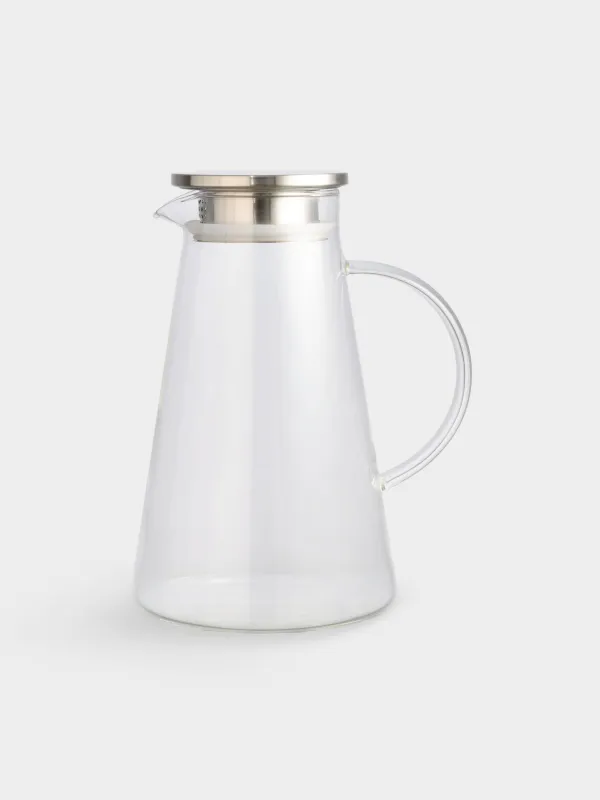 Кувшин, 1,7 л, с крышкой фильтром, стекло Б/сталь, Clear, image-1