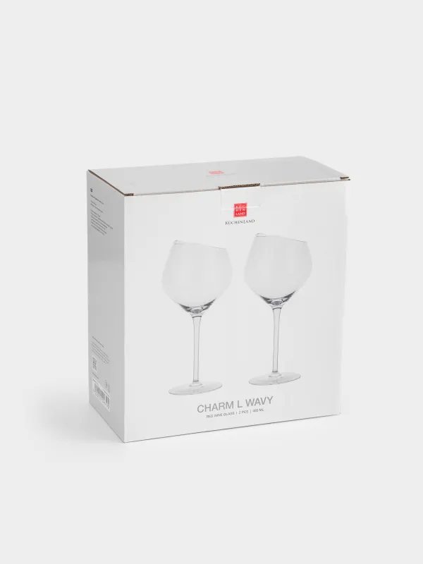 Бокал для красного вина, 480 мл, 2 шт, кристальное стекло, Charm L wavy, image-4