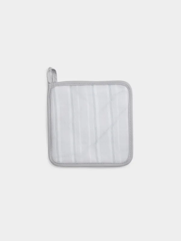 Подставка-прихватка, 18x18 см, силикон/хлопок, квадратная, серая, Полоска, Bakery, image-2
