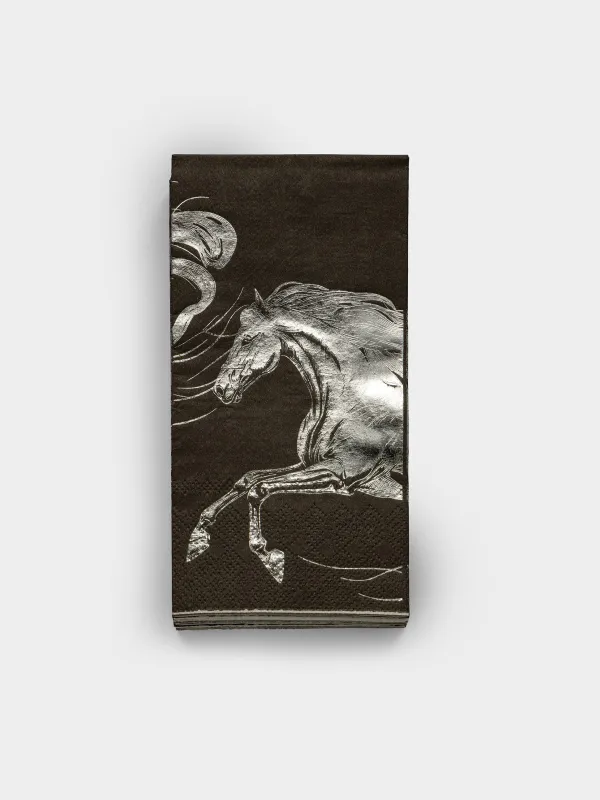Салфетки бумажные, 33х33 см, 20 шт, Horse silver, image-0