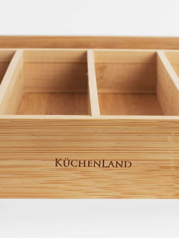 Лоток для столовых приборов, 23х33 см, 5 отд, бамбук, Bamboo, image-2